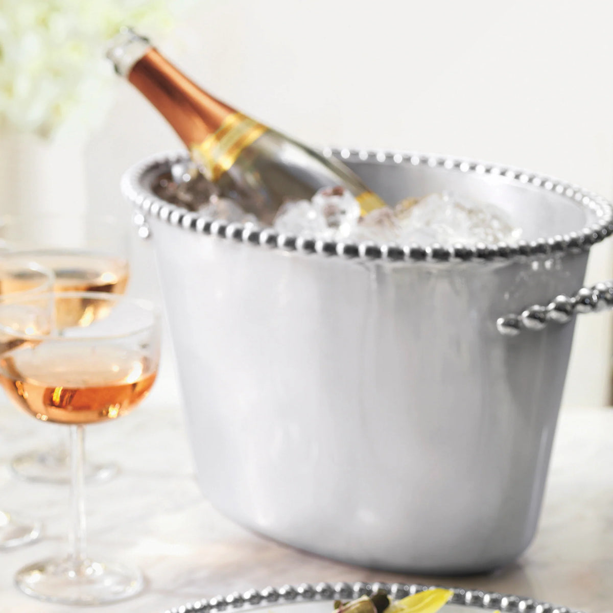 Mariposa Pearled Medium Ice Bucket