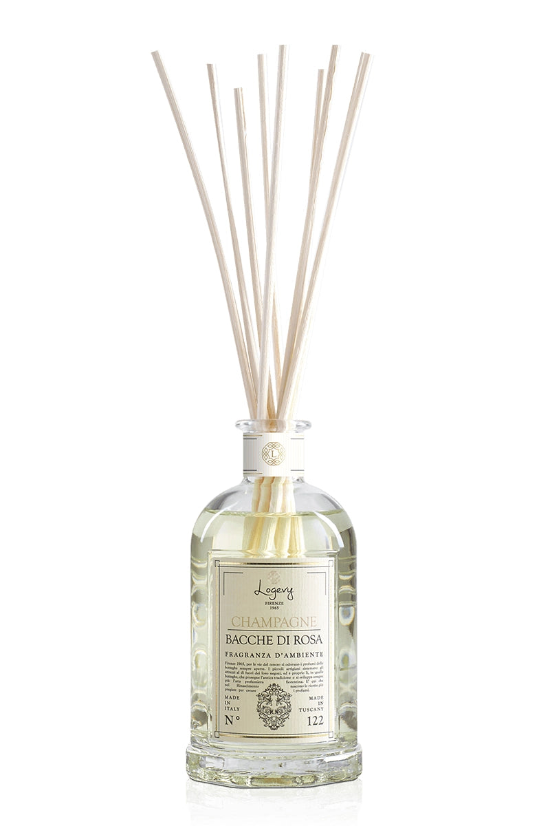 Logevy 1965 Champagne E Bacche Di Rosa Home Fragrance + Sticks