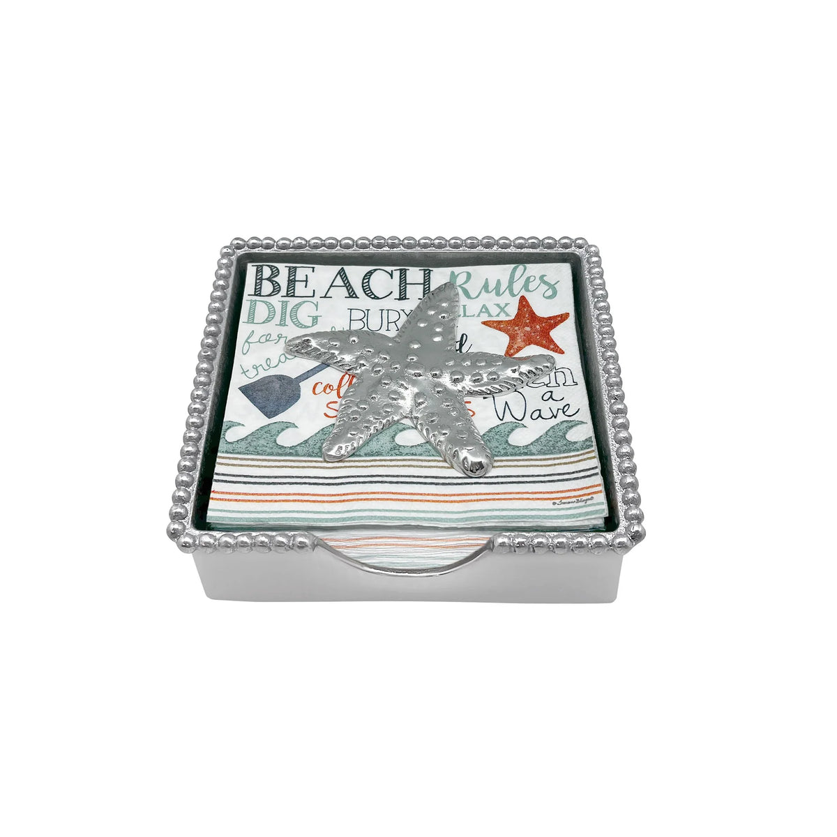 Mariposa Sea Star Beaded Napkin Box