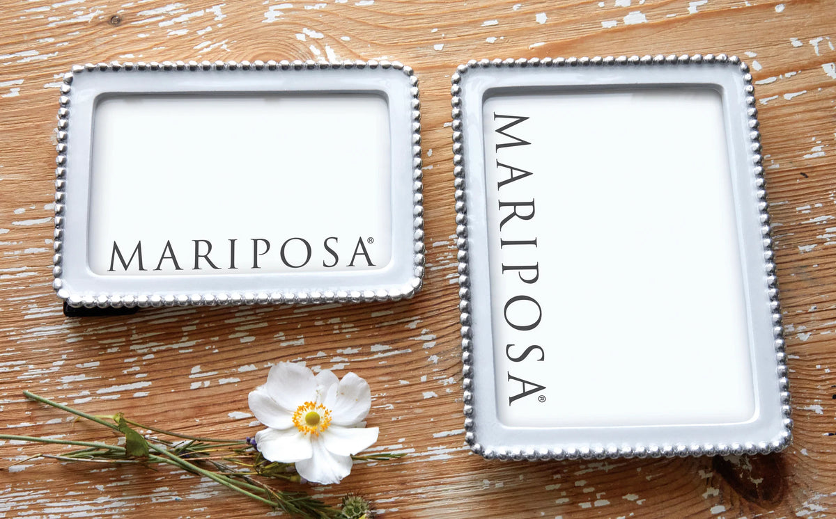 Mariposa Beaded White 4x6 Frame