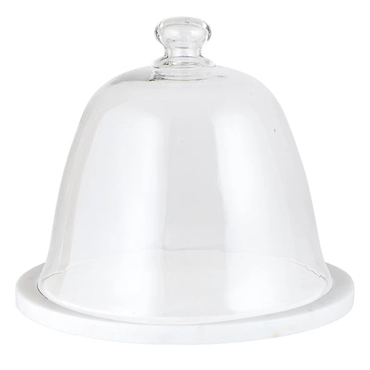 SB Marble + Glass Dome Cake Plate