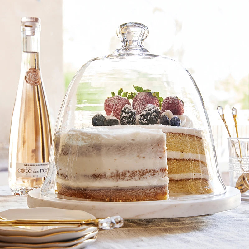 SB Marble + Glass Dome Cake Plate