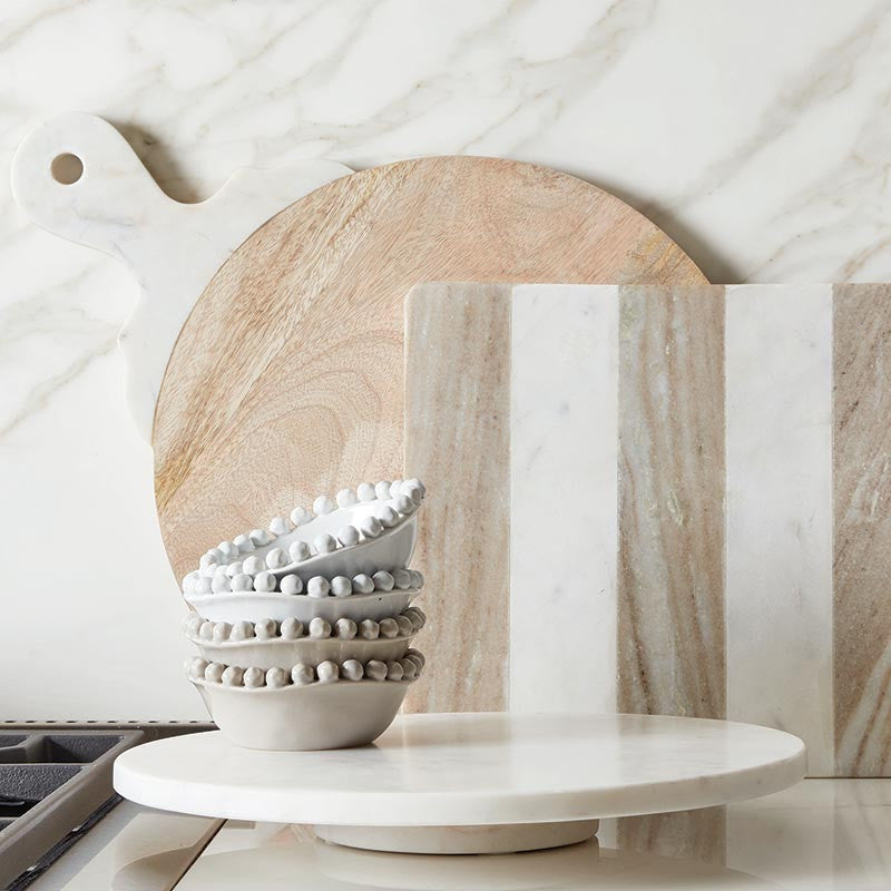 SB White Marble Lazy Susan