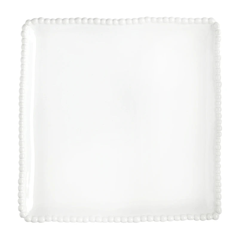 SB Ceramic Beaded Square Platter 10"