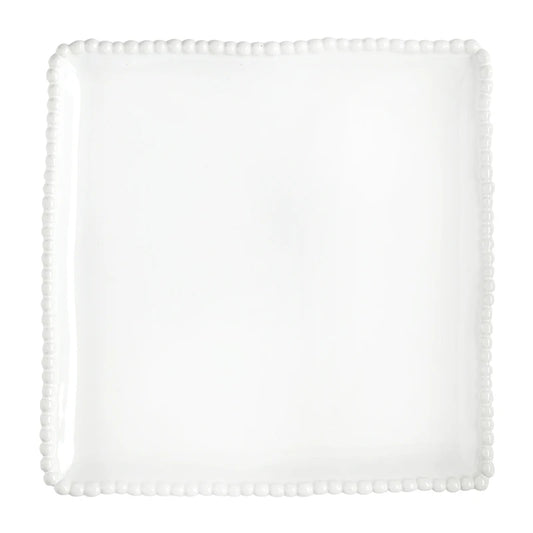 SB Ceramic Beaded Square Platter 10"