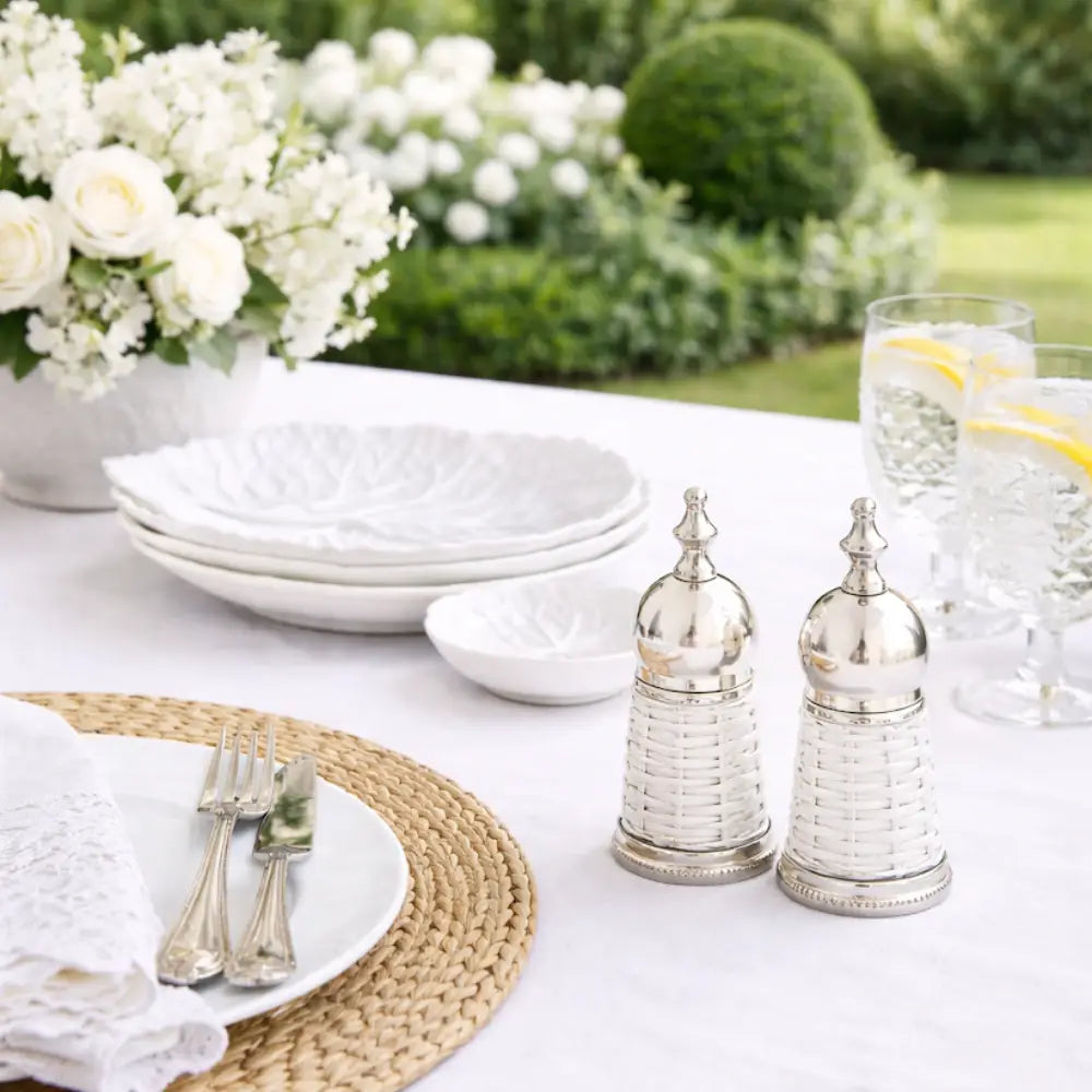 Basketweave Wicker Salt & Pepper Shaker Set