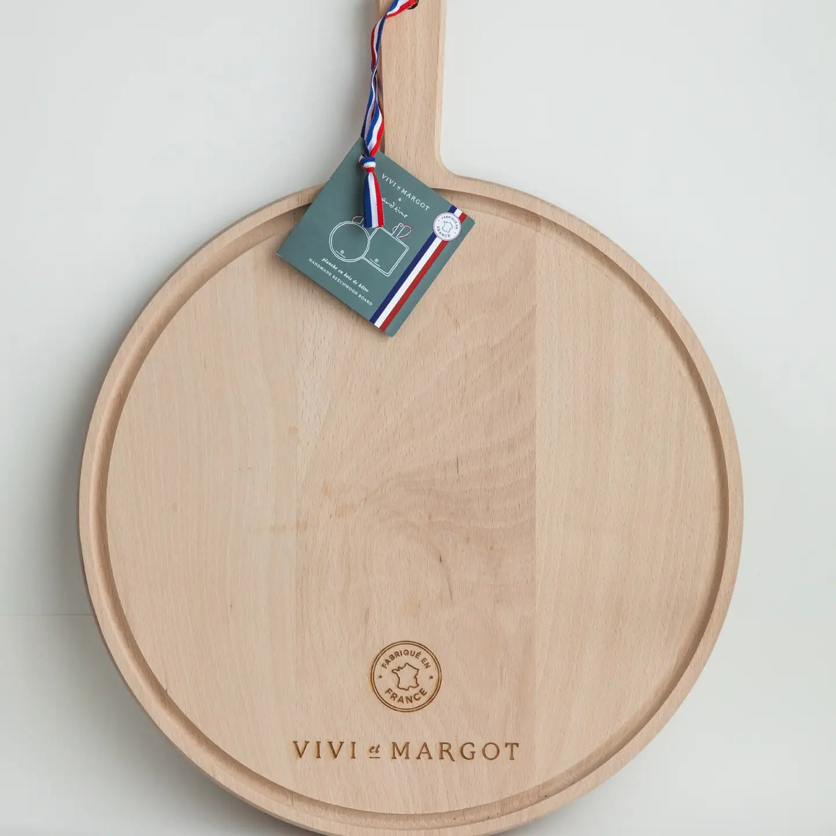 Hand Made French Wood Artisan Cutitng Board - Round