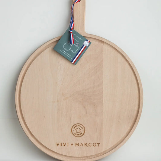 Hand Made French Wood Artisan Cutitng Board - Round